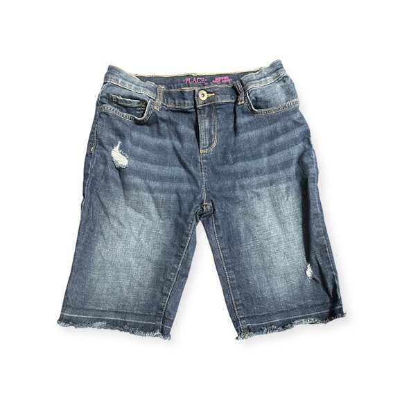 The Children's Place Dark Blue Denim Shorts size 14 - Picture 1 of 3